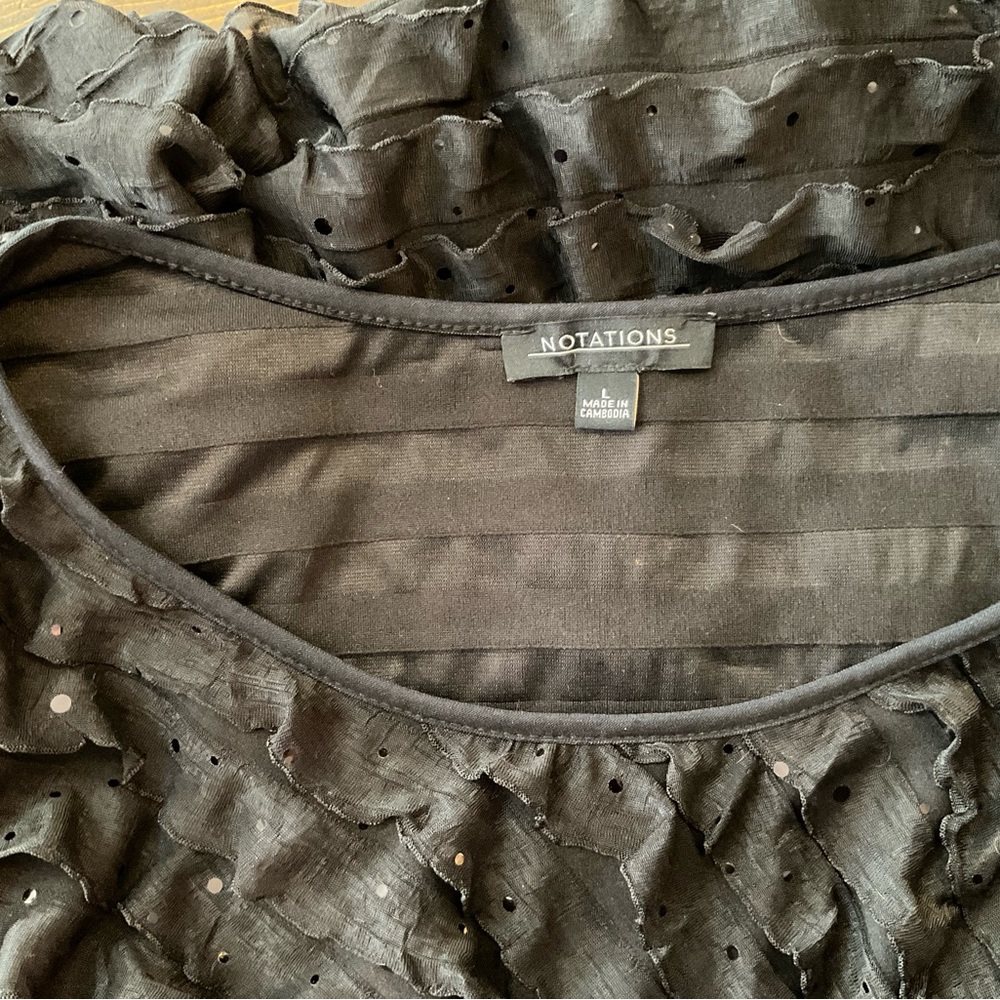 Notations Black Ruffled Blouse - image 5